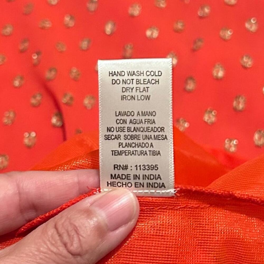 En Creme Halter Strappy Maxi Dress Orange, Size Small - Picture 6 of 9